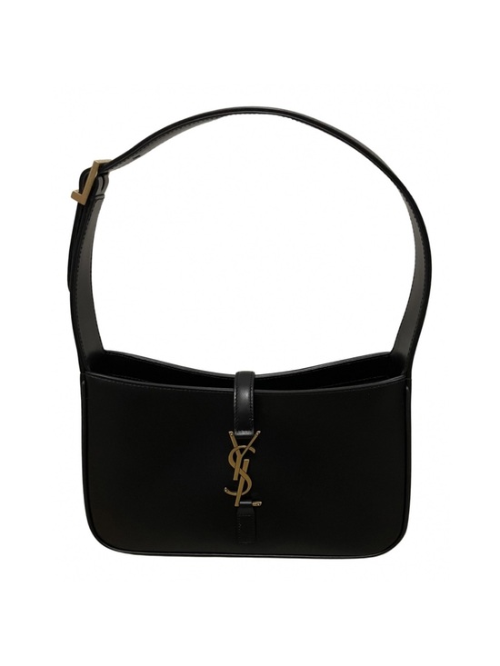 Saint Laurent Handbags - Saint Laurent Le 5 a 7 Black Leather Shoulder Bag with Gold YSL Logo